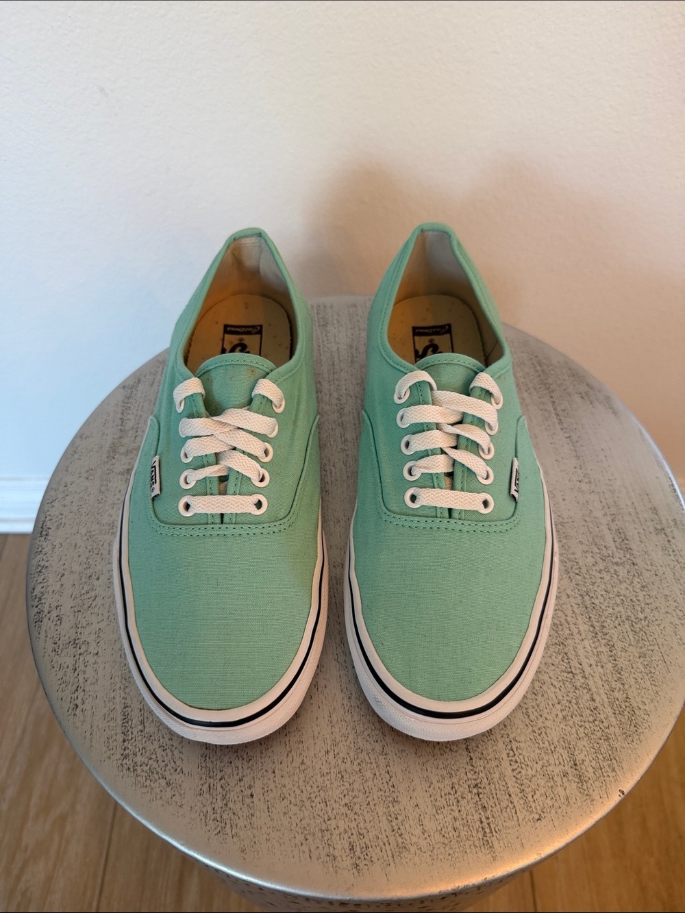Vans custom made Seafoam green Canvas Sneakers